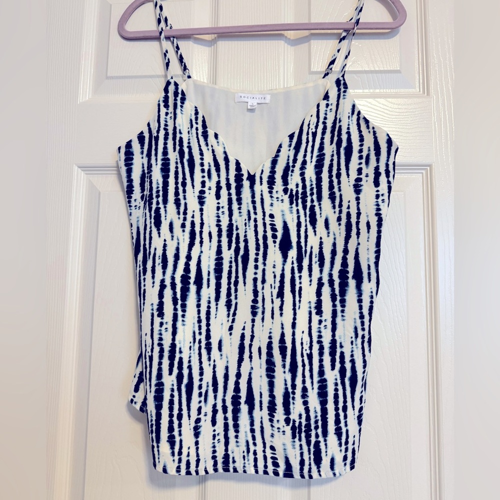 Socialite Navy and White Women's Top